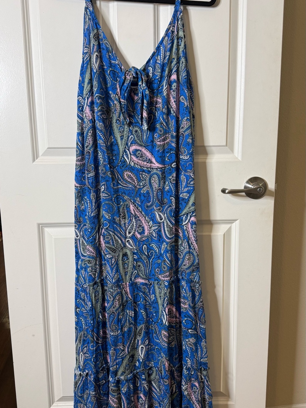 Avenue Blue Paisley Maxi Skirt with Pink & Cream Accents